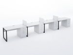 Metal Legged 4 Way Workstation Linear