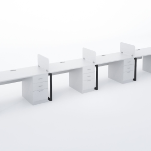 Metal Legged 4 Way Workstation Linear