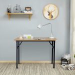 Wooden Desk With Metallic Legs