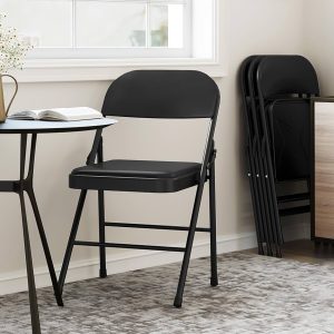 Padded stackable folding chair
