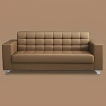 Brown 3 Seater Office Sofa