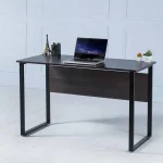 Modern Wooden Office Desk with Minimalist Steel Frame