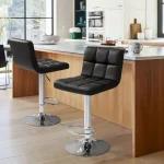 Black adjustable modern barstool