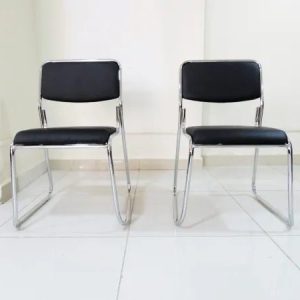 Stackable chrome office chairs