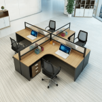 Curved 4-Way Workstation