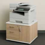 Wooden Printer Stand with Drawers & Cabinet