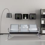 3-seater non-padded waiting bench