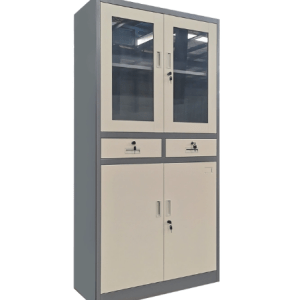 2 Door half Glass cabinet with Drawers