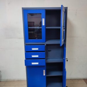 Blue Metallic cabinet with safe